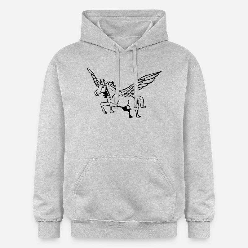 Pégase - Sweat à capuche Softstyle® Gildan Unisexe - gris clair chiné