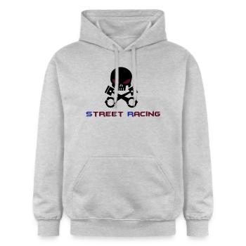 STREET RACING - Sweat à capuche Softstyle® Gildan Unisexe - gris clair chiné - Devant - Liana (172cm) & Jaron (178cm)