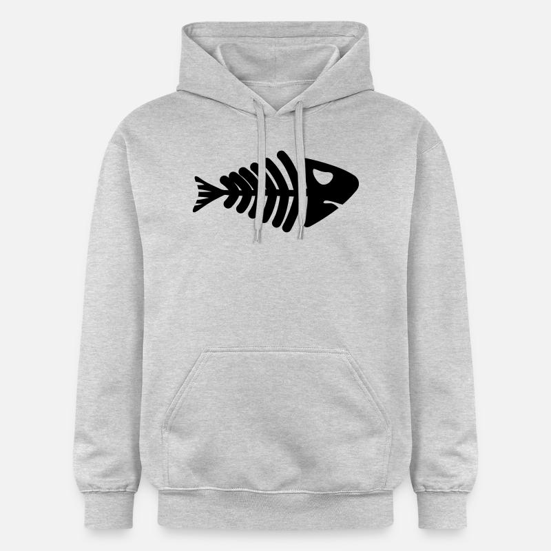 fish skeleton bone tail - Gildan Unisex Softstyle® Midweight Hoodie - Hellgrau meliert