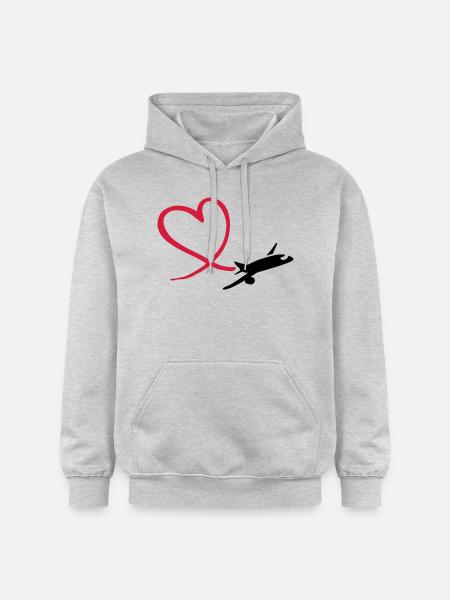 Flugzeug - Gildan Unisex Softstyle® Midweight Hoodie - Hellgrau meliert