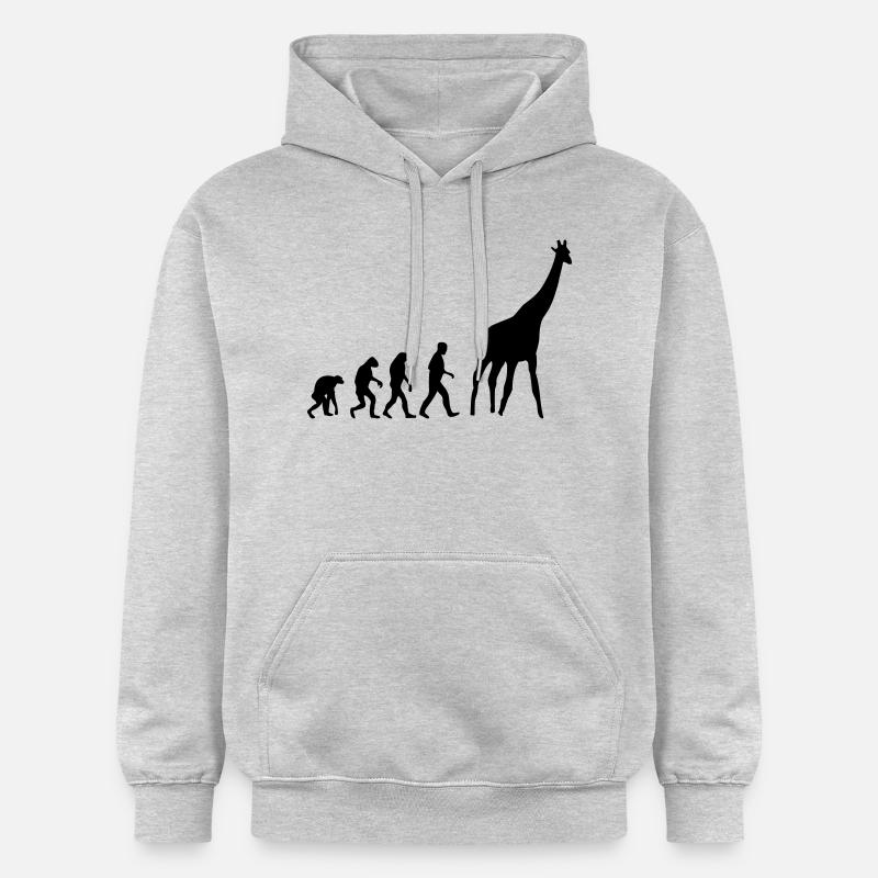 giraffe evolution - Gildan Unisex Softstyle® Midweight Hoodie - light heather grey