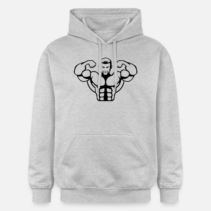 bodybuilder - Sweat à capuche Softstyle® Gildan Unisexe - gris clair chiné