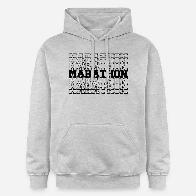 marathon - Sweat à capuche Softstyle® Gildan Unisexe - gris clair chiné