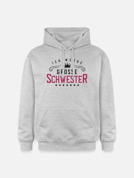 ich werde grosse schwester - Gildan Unisex Softstyle® Midweight Hoodie - Hellgrau meliert