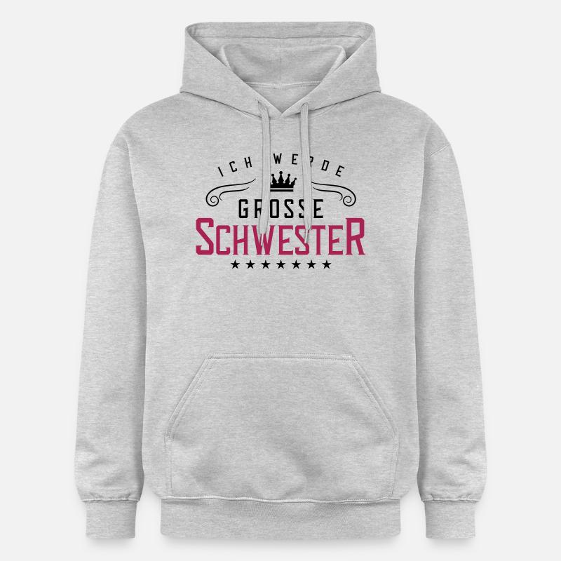 ich werde grosse schwester - Gildan Unisex Softstyle® Midweight Hoodie - Hellgrau meliert