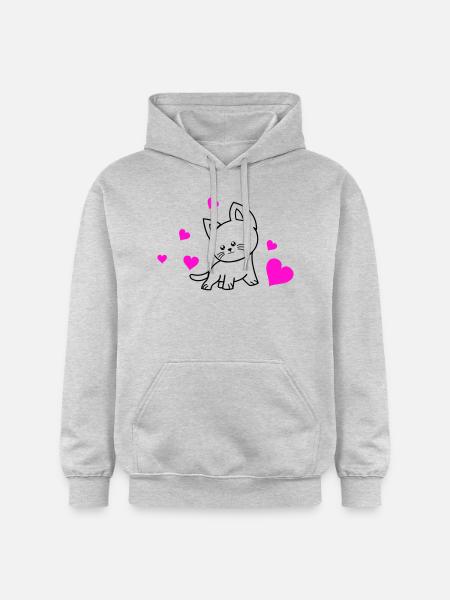 Cat Love 01 - Gildan Unisex Softstyle® Midweight Hoodie - light heather grey