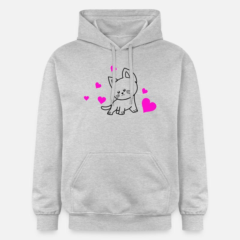 Amour du chat 01 - Sweat à capuche Softstyle® Gildan Unisexe - gris clair chiné