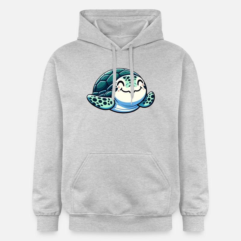 Charmante tortue de mer - Sweat à capuche Softstyle® Gildan Unisexe - gris clair chiné
