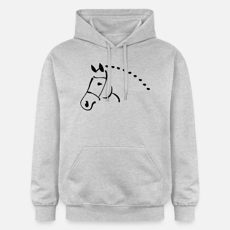 Cheval - Sweat à capuche Softstyle® Gildan Unisexe - gris clair chiné