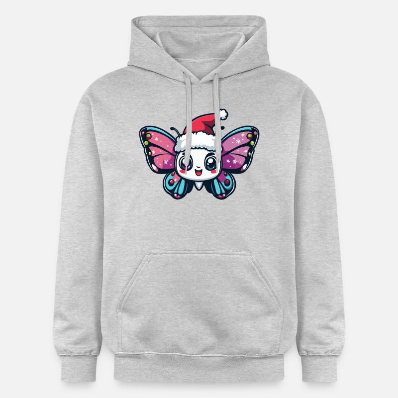Papillon Noël Mignon - Sweat à capuche Softstyle® Gildan Unisexe - gris clair chiné