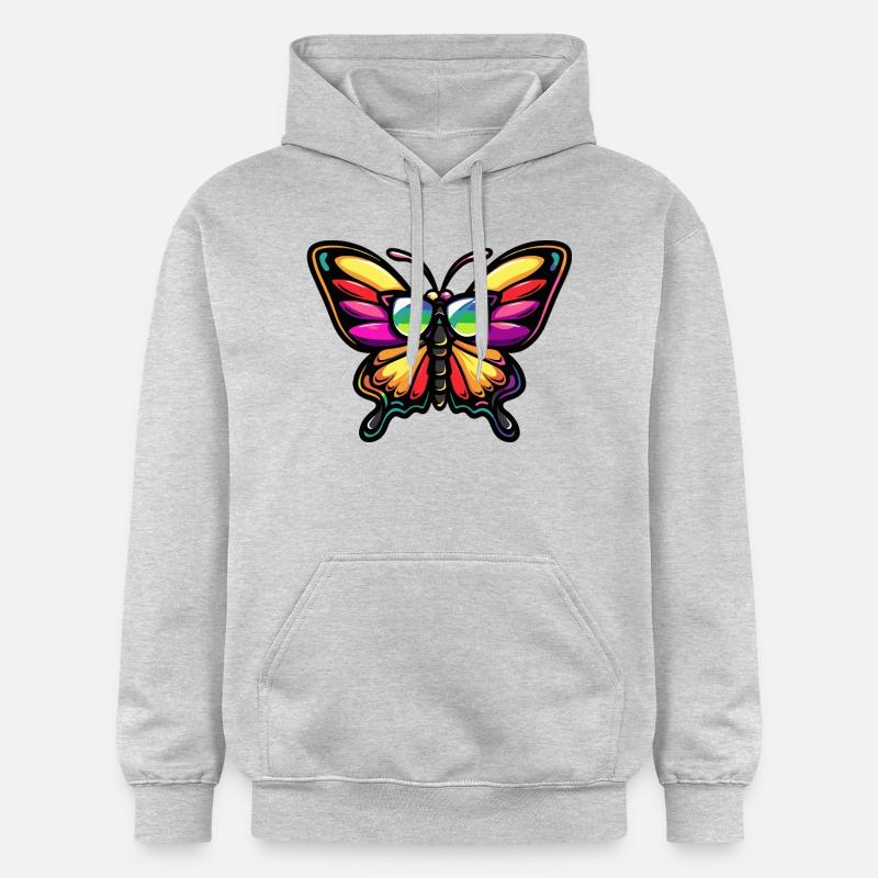 Papillon Bande Dessinée Cool - Sweat à capuche Softstyle® Gildan Unisexe - gris clair chiné