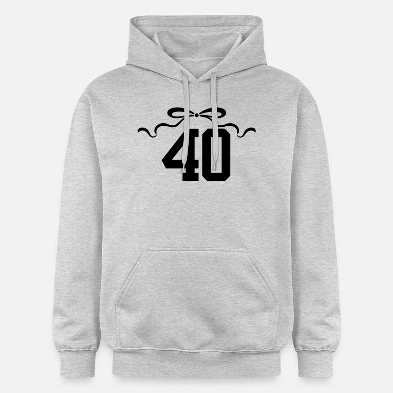 Numéro 40 noeud - 40e anniversaire - Sweat à capuche Softstyle® Gildan Unisexe - gris clair chiné