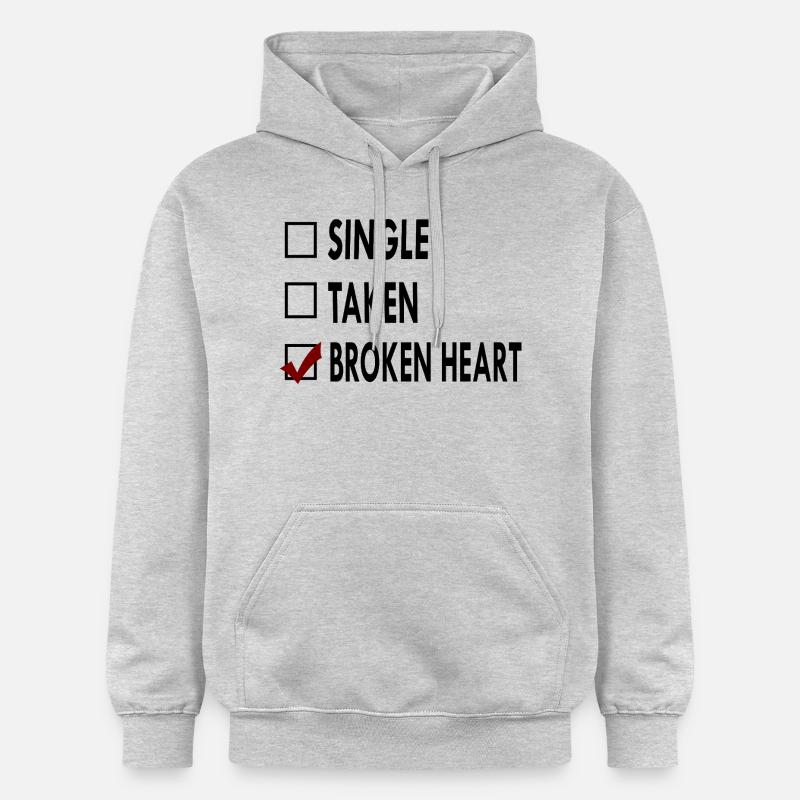 SINGLE noir blanc BROKEN - Sweat à capuche Softstyle® Gildan Unisexe - gris clair chiné