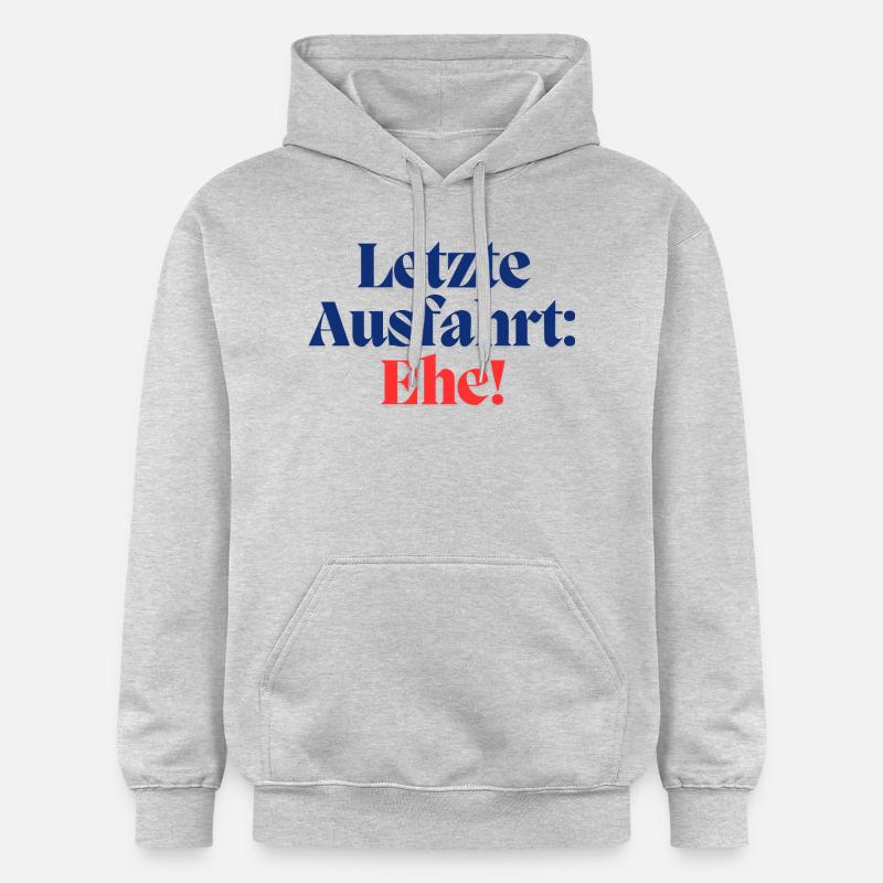 Letzte Ausfahrt: Ehe / Poltern - Gildan Unisex Softstyle® Midweight Hoodie - Hellgrau meliert