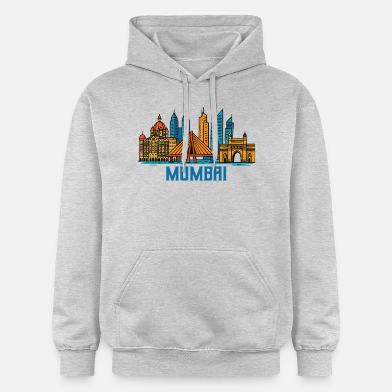 Mumbai, Inde - Sweat à capuche Softstyle® Gildan Unisexe - gris clair chiné