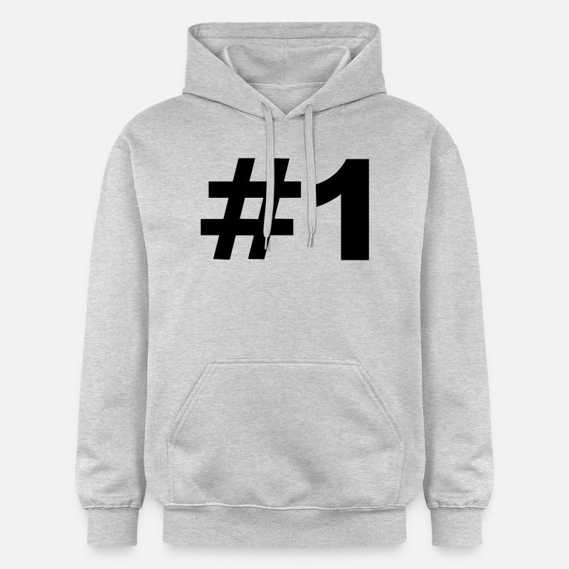 Number 1 - Sweat à capuche Softstyle® Gildan Unisexe - gris clair chiné