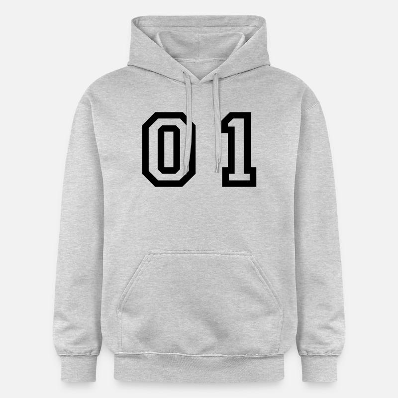 nombre - 01 - zéro un - Sweat à capuche Softstyle® Gildan Unisexe - gris clair chiné