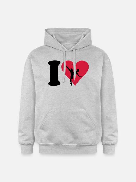 I love Ballett - Gildan Unisex Softstyle® Midweight Hoodie - Hellgrau meliert