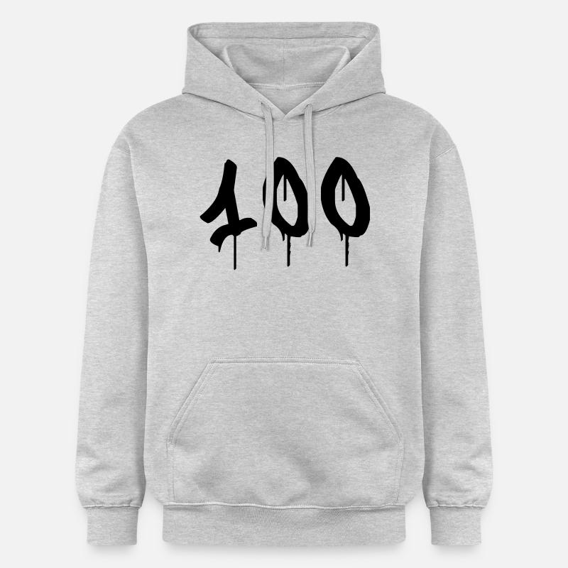 Graffiti : 100 - Sweat à capuche Softstyle® Gildan Unisexe - gris clair chiné