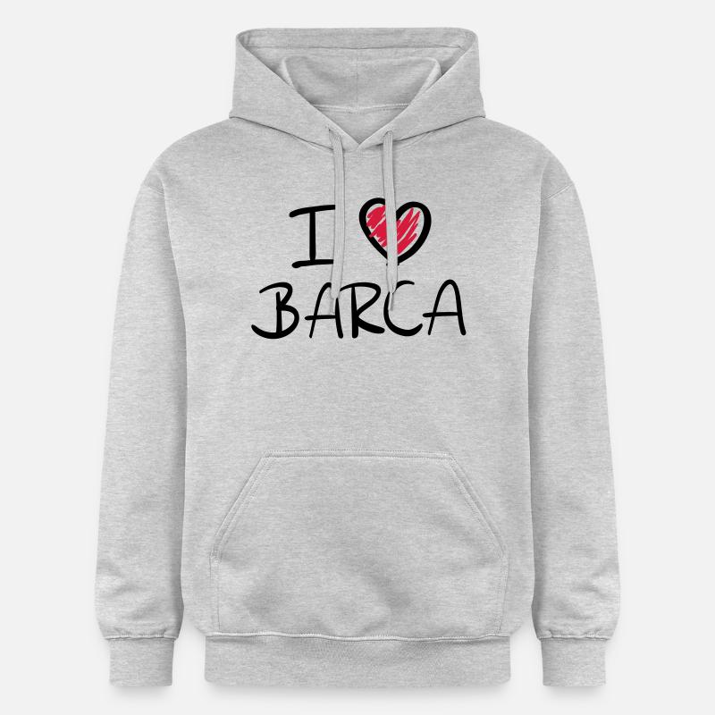 i_love_barca__f2 - Sweat à capuche Softstyle® Gildan Unisexe - gris clair chiné