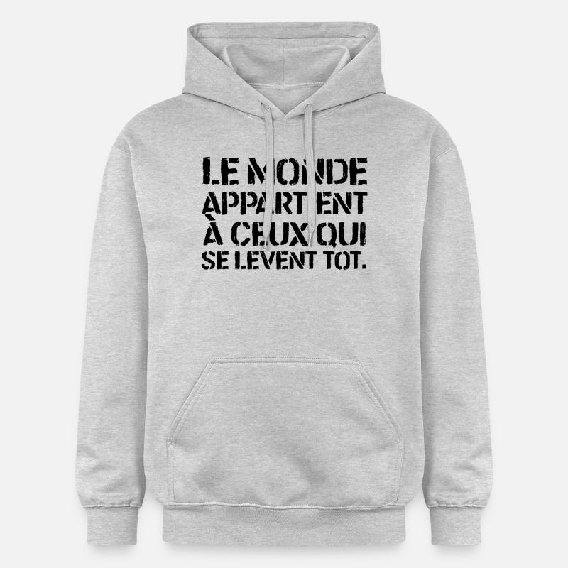 Citation - Le Monde - Sweat à capuche Softstyle® Gildan Unisexe - gris clair chiné