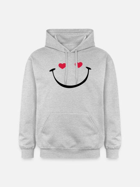 lachendes Gesicht - Gildan Unisex Softstyle® Midweight Hoodie - Hellgrau meliert