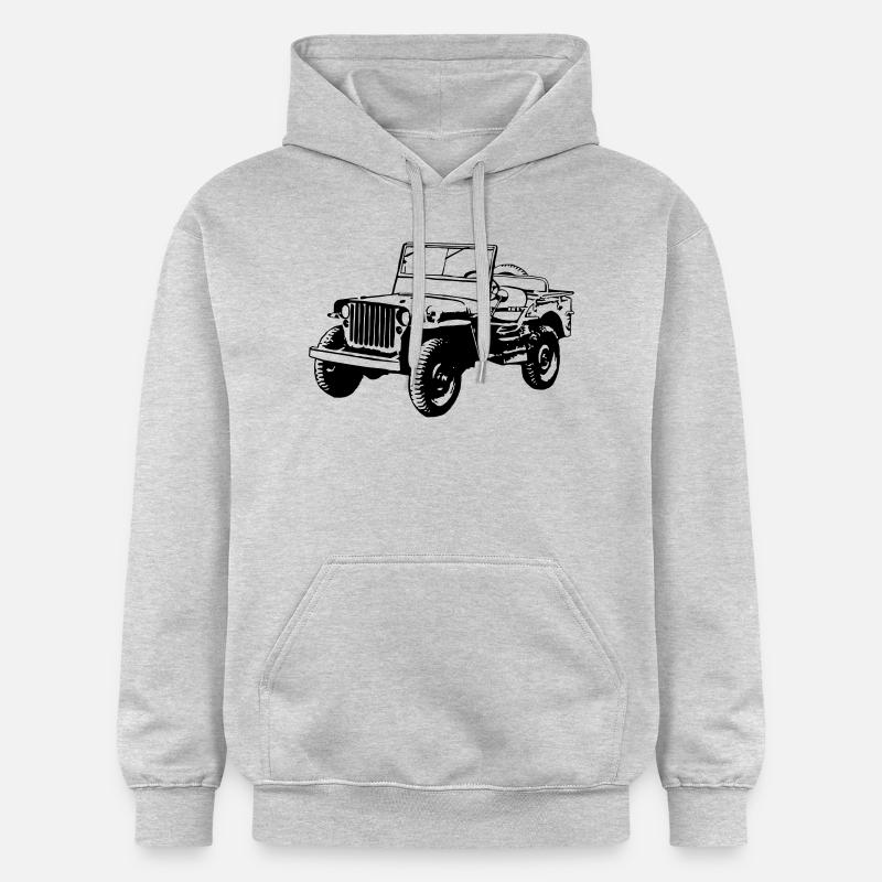 Willys Jeep - Sweat à capuche Softstyle® Gildan Unisexe - gris clair chiné