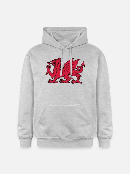 welsh red dragon wales cymru - Gildan Unisex Softstyle® Midweight Hoodie - light heather grey