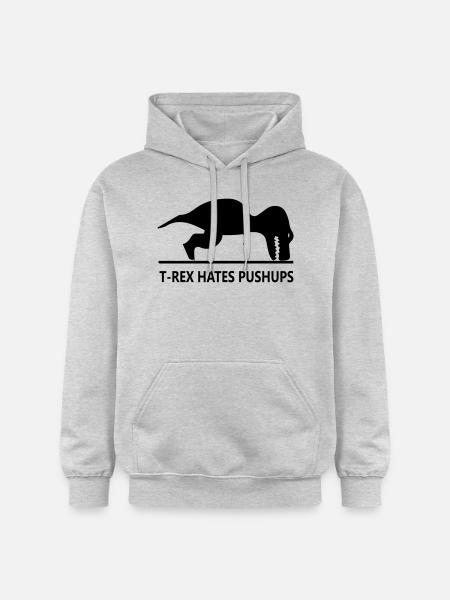 trex_hates_pushups - Gildan Unisex Softstyle® Midweight Hoodie - Hellgrau meliert