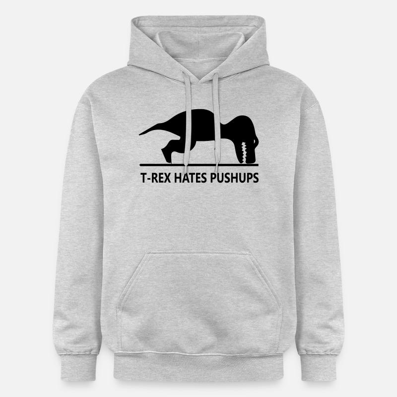 trex_hates_pushups - Sweat à capuche Softstyle® Gildan Unisexe - gris clair chiné