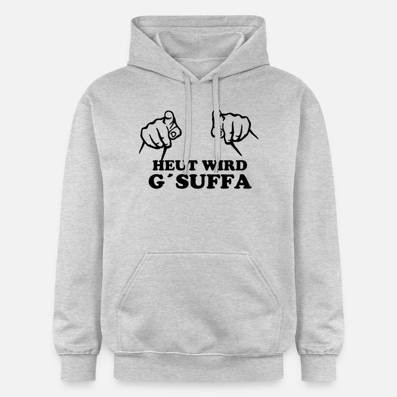 heut_wird_gsuffa - Gildan Unisex Softstyle® Midweight Hoodie - Hellgrau meliert