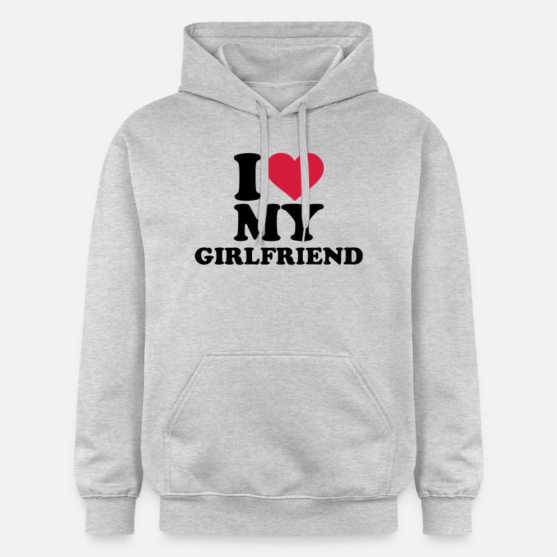 I love my girlfriend - Sweat à capuche Softstyle® Gildan Unisexe - gris clair chiné