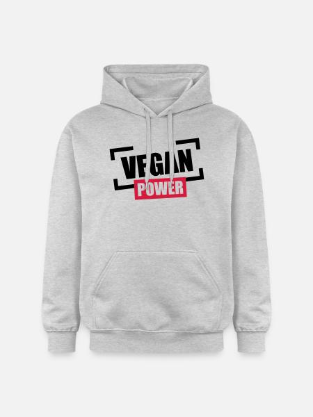 Vegan Power Stempel Logo - Gildan Unisex Softstyle® Midweight Hoodie - light heather grey