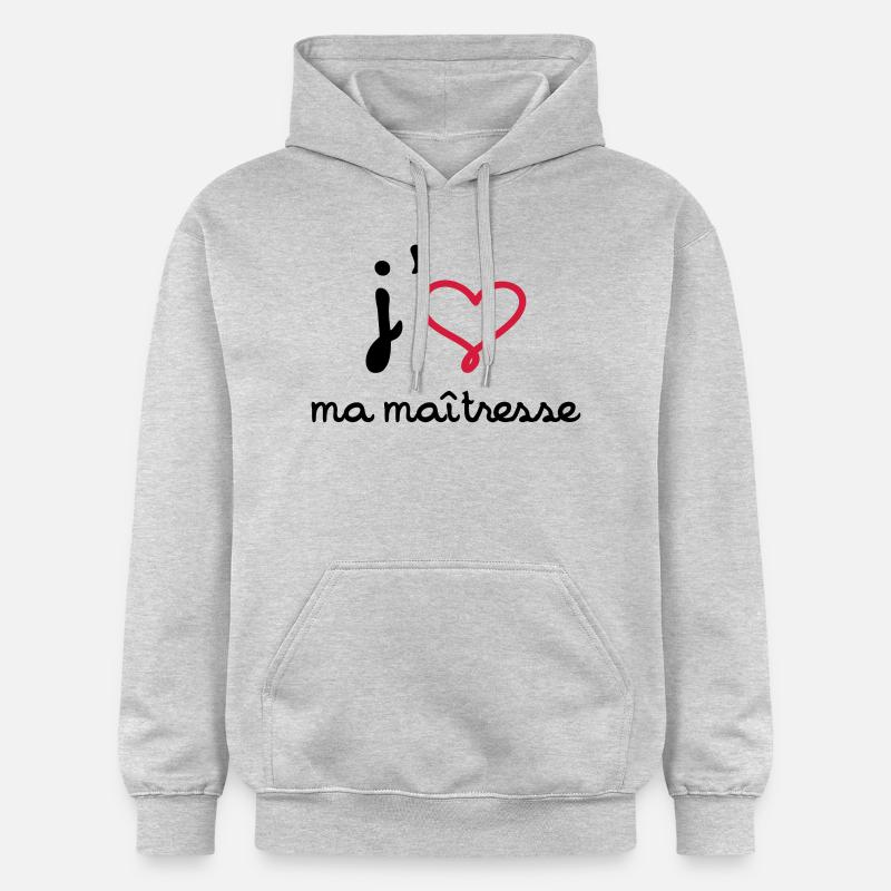 J'aime ma maîtresse ! - Sweat à capuche Softstyle® Gildan Unisexe - gris clair chiné
