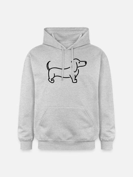 Dackel - Gildan Unisex Softstyle® Midweight Hoodie - Hellgrau meliert
