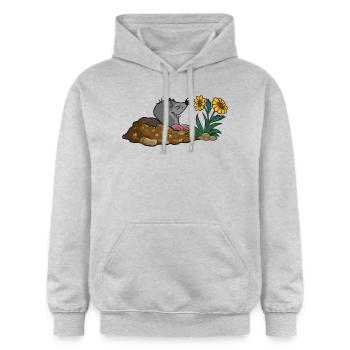 Maulwurf erde Maulwurfhuegel blume riechen duft sp - Gildan Unisex Softstyle® Midweight Hoodie - Hellgrau meliert - Vorne - Liana (172cm) & Jaron (178cm)