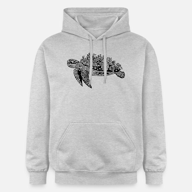 Tortue - Vector Style - Sweat à capuche Softstyle® Gildan Unisexe - gris clair chiné