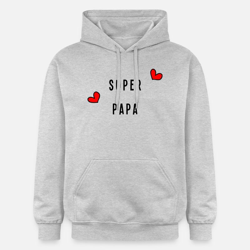 SUPER PAPA. PAPA - Sweat à capuche Softstyle® Gildan Unisexe - gris clair chiné