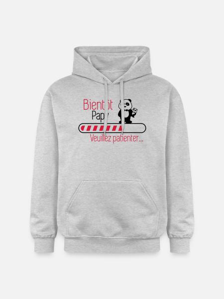 Bientôt papy - Futur Papi - Sweat à capuche Softstyle® Gildan Unisexe - gris clair chiné