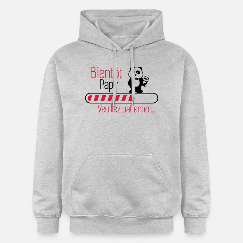 Bientôt papy - Futur Papi - Sweat à capuche Softstyle® Gildan Unisexe - gris clair chiné