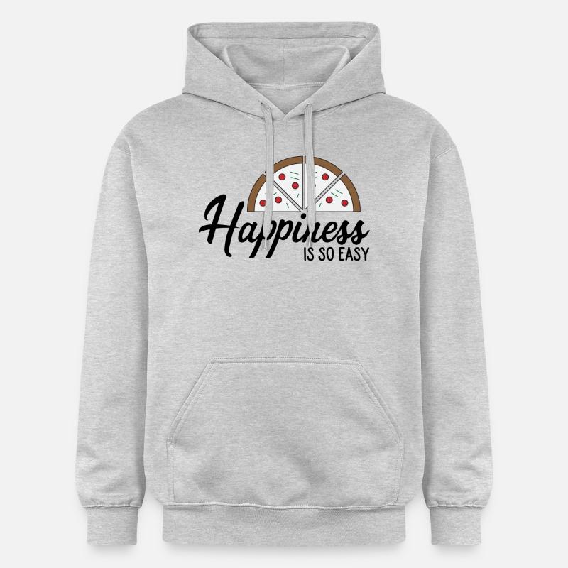 La pizza vous rend heureux - Sweat à capuche Softstyle® Gildan Unisexe - gris clair chiné