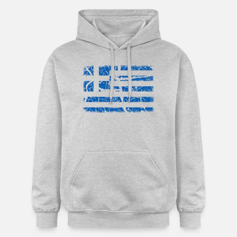 Drapeau de la Grèce - Sweat à capuche Softstyle® Gildan Unisexe - gris clair chiné