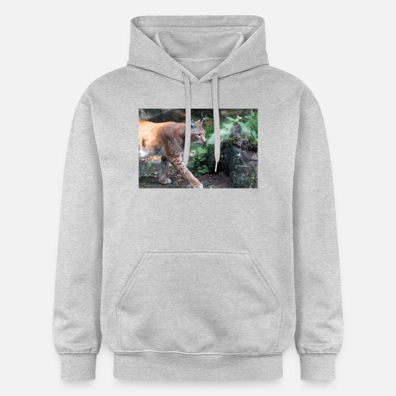 Eurasischer Luchs oder Nördlicher Luchs - Gildan Unisex Softstyle® Midweight Hoodie - Hellgrau meliert