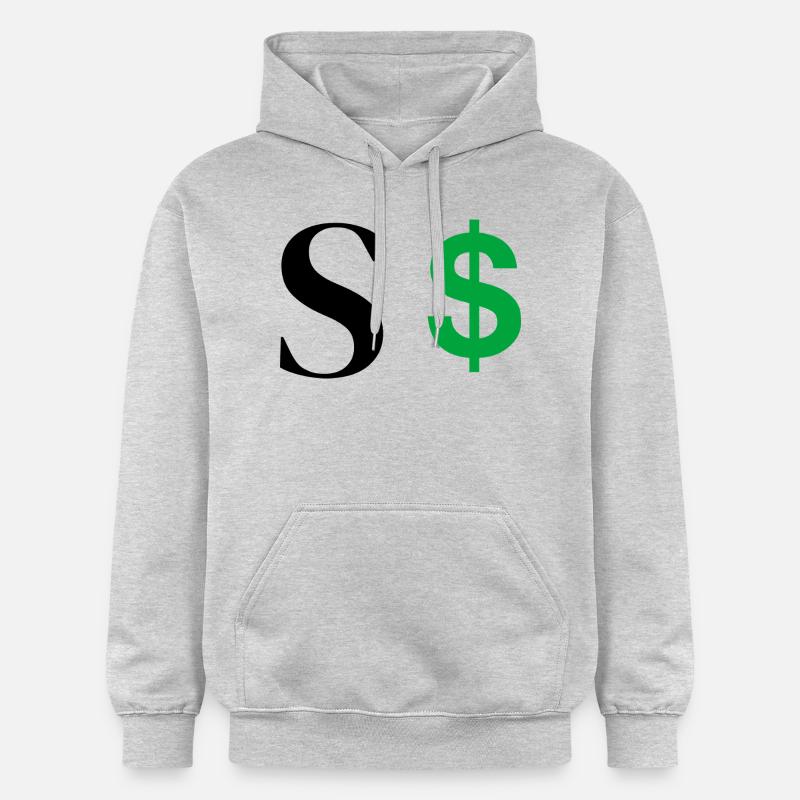 Lettre s dollar - Sweat à capuche Softstyle® Gildan Unisexe - gris clair chiné