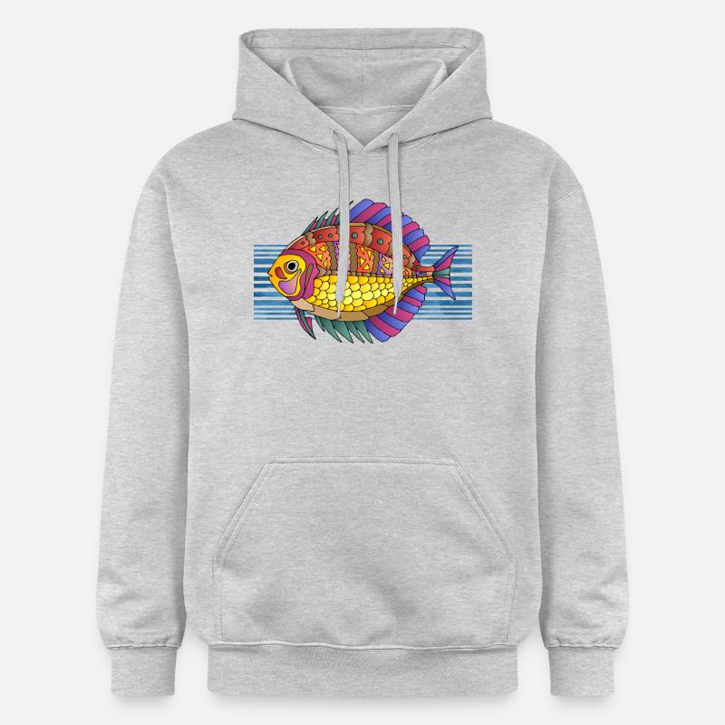 Poisson - Sweat à capuche Softstyle® Gildan Unisexe - gris clair chiné