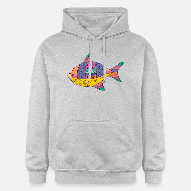 Poisson - Sweat à capuche Softstyle® Gildan Unisexe - gris clair chiné
