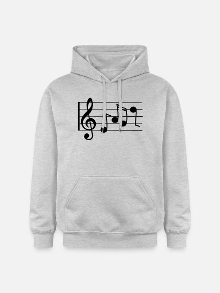 Treble staff with notes - Gildan Unisex Softstyle® Midweight Hoodie - light heather grey