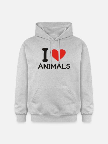 i love Animals - Gildan Unisex Softstyle® Midweight Hoodie - Hellgrau meliert