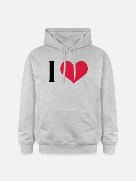 I LOVE - Sweat à capuche Softstyle® Gildan Unisexe - gris clair chiné