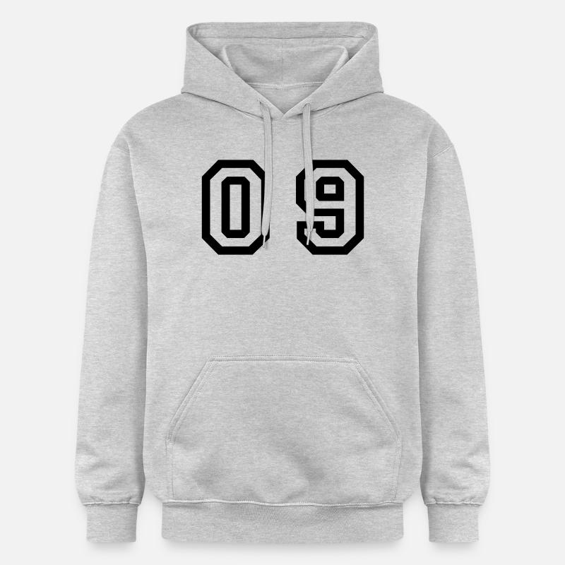 Nummer - 09 - Null neun - Gildan Unisex Softstyle® Midweight Hoodie - Hellgrau meliert